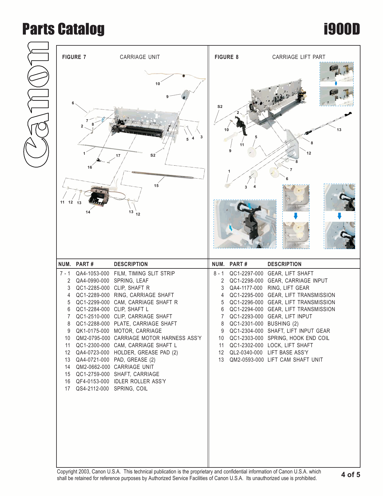 Canon PIXUS i900D Parts Catalog Manual-5